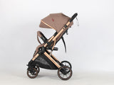 Carucior sport Belecoo,  cu maner reversibil , pozitie somn, pliere tip troller, max 15 kg, 6-36 luni, BBDB1, COFFEE