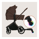 Adaptor universal carucior pentru al doilea copil, Lionelo, Buggy Board, 2 in 1, 3 pozitii reglare sezut pe inaltime, Platforma antiderapanta, Roti cu lumini colorate, Sustine 25 kg, Negru