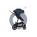 Carucior 3 in 1, Lionelo, Amber, Cadru aluminiu, Cu landou intarit si salteluta moale, Cu scoica auto testata ADAC, Reversibil, Cu accesorii, Geanta parinti, Pana la 22 kg, Albastru