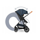 Carucior 3 in 1, Lionelo, Amber, Cadru aluminiu, Cu landou intarit si salteluta moale, Cu scoica auto testata ADAC, Reversibil, Cu accesorii, Geanta parinti, Pana la 22 kg, Albastru