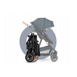 Carucior 3 in 1, Lionelo, Amber, Cadru aluminiu, Cu landou intarit si salteluta moale, Cu scoica auto testata ADAC, Reversibil, Cu accesorii, Geanta parinti, Pana la 22 kg, Albastru