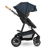 Carucior 3 in 1, Lionelo, Amber, Cadru aluminiu, Cu landou intarit si salteluta moale, Cu scoica auto testata ADAC, Reversibil, Cu accesorii, Geanta parinti, Pana la 22 kg, Albastru