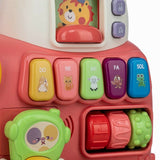 Antemergator 5 in 1 Magic Train, Free2Move, Cu diverse activitati de joaca, Panou Educational, Efecte sonore si luminoase, Pink