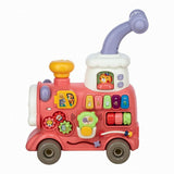 Antemergator 5 in 1 Magic Train, Free2Move, Cu diverse activitati de joaca, Panou Educational, Efecte sonore si luminoase, Pink