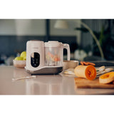 Aparat de gatit, Lionelo, BabyMenu, 5 in 1, Cu gatire la abur, dezghetare, amestecare, incalzire, sterilizare, Cu recipient din tritan, Alb