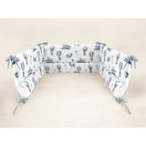 Aparatoare pentru patut, MimiNu, Din bumbac certificat Oeko Tex Standard 100, 180x30 cm, Cu panglici, Blue Plane