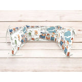 Aparatoare pentru patut, MimiNu, Din bumbac certificat Oeko Tex Standard 100, 180x30 cm, Cu panglici, Design, Zoo in train