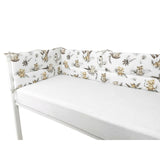 Aparatoare pentru patut, MimiNu, Din bumbac certificat Oeko Tex Standard 100, 180x30 cm, Cu panglici, Savanna