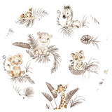 Aparatoare pentru patut, MimiNu, Din bumbac certificat Oeko Tex Standard 100, 180x30 cm, Cu panglici, Savanna