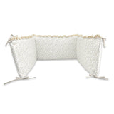 Aparatoare pentru patut, MimiNu, Premium, Cu volanase si dantela, Din bumbac certificat Oeko Tex Standard 100, 180x30 cm, Cu panglici, Meadow