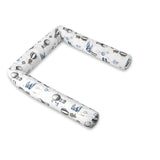 Aparatoare pentru patut, MimiNu, Tip rulou, Cu husa detasabila, Lungime 180 cm, Din bumbac certificat Oeko Tex Standard 100, Blue Plane