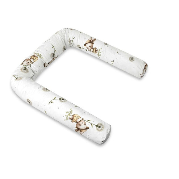 Aparatoare pentru patut, MimiNu, Tip rulou, Cu husa detasabila, Lungime 180 cm, Din bumbac certificat Oeko Tex Standard 100, Cats