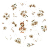 Aparatoare pentru patut, MimiNu, Tip rulou, Cu husa detasabila, Lungime 180 cm, Din bumbac certificat Oeko Tex Standard 100, Design, Ducklings Beige