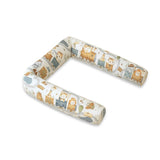 Aparatoare pentru patut, MimiNu, Tip rulou, Cu husa detasabila, Lungime 180 cm, Din bumbac certificat Oeko Tex Standard 100, Design, Zoo in train