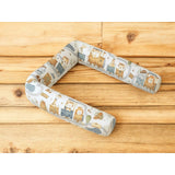 Aparatoare pentru patut, MimiNu, Tip rulou, Cu husa detasabila, Lungime 180 cm, Din bumbac certificat Oeko Tex Standard 100, Design, Zoo in train