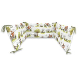 Aparatoare pentru patut, Qmini, Din bumbac certificat Oeko Tex Standard 100, 180x30 cm, Cu panglici, Fox on bikes Natural