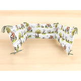 Aparatoare pentru patut, Qmini, Din bumbac certificat Oeko Tex Standard 100, 180x30 cm, Cu panglici, Fox on bikes Natural