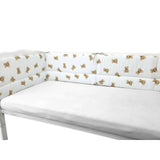 Aparatoare pentru patut, Qmini, Din bumbac certificat Oeko Tex Standard 100, 180x30 cm, Cu panglici, Teddy Toys