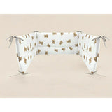 Aparatoare pentru patut, Qmini, Din bumbac certificat Oeko Tex Standard 100, 180x30 cm, Cu panglici, Teddy Toys