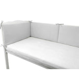 Aparatoare pentru patut, Qmini, Din muselina dubla, 180x30 cm, Din material certificat Oeko Tex Standard 100, Cu panglici, Gray