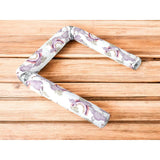 Aparatoare pentru patut, Qmini, Tip rulou, Cu husa detasabila, Lungime 180 cm, Din bumbac certificat Oeko Tex Standard 100, Elephants on Rainbow Pink