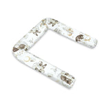 Aparatoare pentru patut, Qmini, Tip rulou, Cu husa detasabila, Lungime 180 cm, Din bumbac certificat Oeko Tex Standard 100, Teddy Bear and Friends Beige