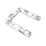 Aparatoare pentru patut, Qmini, Tip rulou, Cu husa detasabila, Lungime 180 cm, Din bumbac certificat Oeko Tex Standard 100, Teddy Bear and Friends Blue