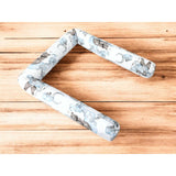 Aparatoare pentru patut, Qmini, Tip rulou, Cu husa detasabila, Lungime 180 cm, Din bumbac certificat Oeko Tex Standard 100, Teddy Bear and Friends Blue