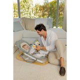 Balansoar, Jane, Kalm, Pliabil, Cu bara de jucarii si spatar reglabil, Cu baza din lemn, Conform cu standardul european de siguranta EN 12790:2023, Botanic