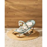 Balansoar, Jane, Kalm, Pliabil, Cu bara de jucarii si spatar reglabil, Cu baza din lemn, Conform cu standardul european de siguranta EN 12790:2023, Botanic