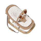 Balansoar, Jane, Kalm, Pliabil, Cu bara de jucarii si spatar reglabil, Cu baza din lemn, Conform cu standardul european de siguranta EN 12790:2023, Sesame