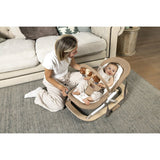 Balansoar, Jane, Kalm, Pliabil, Cu bara de jucarii si spatar reglabil, Cu baza din lemn, Conform cu standardul european de siguranta EN 12790:2023, Sesame