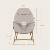 Balansoar, Lionelo, Dalia, Inaltime reglabila in 2 pozitii, Cu husa detasabila, Bara de jucarii, Pana la 9 kg, Usor, 3.2 kg, Bej