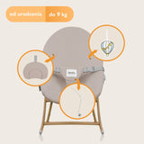 Balansoar, Lionelo, Dalia, Inaltime reglabila in 2 pozitii, Cu husa detasabila, Bara de jucarii, Pana la 9 kg, Usor, 3.2 kg, Bej