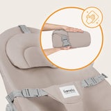 Balansoar, Lionelo, Dalia, Inaltime reglabila in 2 pozitii, Cu husa detasabila, Bara de jucarii, Pana la 9 kg, Usor, 3.2 kg, Bej