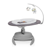 Balansoar, Lionelo, Mell, 2 in 1, Rotire 360 grade, Electric, Cu 3 moduri de leganare, Cu 5 trepte de viteza, Cu 3 pozitii de inclinare, Cu timer, 12 melodii si 2 sunete ale naturii, Pana la 9 kg, Gri