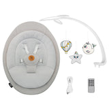 Balansoar, Lionelo, Mell, 2 in 1, Rotire 360 grade, Electric, Cu 3 moduri de leganare, Cu 5 trepte de viteza, Cu 3 pozitii de inclinare, Cu timer, 12 melodii si 2 sunete ale naturii, Pana la 9 kg, Bej