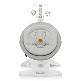 Balansoar, Lionelo, Mell, 2 in 1, Rotire 360 grade, Electric, Cu 3 moduri de leganare, Cu 5 trepte de viteza, Cu 3 pozitii de inclinare, Cu timer, 12 melodii si 2 sunete ale naturii, Pana la 9 kg, Bej