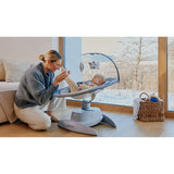 Balansoar, Lionelo, Mell, 2 in 1, Rotire 360 grade, Electric, Cu 3 moduri de leganare, Cu 5 trepte de viteza, Cu 3 pozitii de inclinare, Cu timer, 12 melodii si 2 sunete ale naturii, Pana la 9 kg, Bej