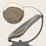 Balansoar si sezlong, Lionelo, Blossom, 5 melodii, 5 moduri de balansare, Cu jucarii, Husa respirabila, 60% bambus, Cu telecomanda, Reglare pozitie scaun pentru somn, Pana la 9 kg, Gri