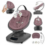 Balansoar si sezlong, Lionelo, Blossom, 5 melodii, 5 moduri de balansare, Cu jucarii, Husa respirabila, 60% bambus, Cu telecomanda, Reglare pozitie scaun pentru somn, Pana la 9 kg, Mov