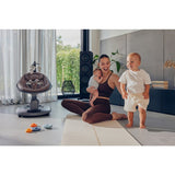 Balansoar si sezlong, Lionelo, Blossom, 5 melodii, 5 moduri de balansare, Cu jucarii, Husa respirabila, 60% bambus, Cu telecomanda, Reglare pozitie scaun pentru somn, Pana la 9 kg, Mov