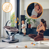 Balansoar si sezlong, Lionelo, Blossom, 5 melodii, 5 moduri de balansare, Cu jucarii, Husa respirabila, 60% bambus, Cu telecomanda, Reglare pozitie scaun pentru somn, Pana la 9 kg, Mov