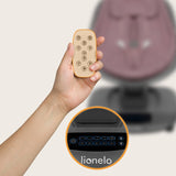 Balansoar si sezlong, Lionelo, Blossom, 5 melodii, 5 moduri de balansare, Cu jucarii, Husa respirabila, 60% bambus, Cu telecomanda, Reglare pozitie scaun pentru somn, Pana la 9 kg, Mov