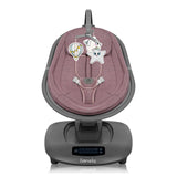 Balansoar si sezlong, Lionelo, Blossom, 5 melodii, 5 moduri de balansare, Cu jucarii, Husa respirabila, 60% bambus, Cu telecomanda, Reglare pozitie scaun pentru somn, Pana la 9 kg, Mov