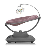 Balansoar si sezlong, Lionelo, Blossom, 5 melodii, 5 moduri de balansare, Cu jucarii, Husa respirabila, 60% bambus, Cu telecomanda, Reglare pozitie scaun pentru somn, Pana la 9 kg, Mov