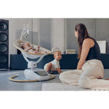 Balansoar si sezlong, Lionelo, Olivia, 2 in 1, Electric, Cu leganare 3D, 5 moduri de balansare in mai multe directii, Cu 13 melodii, Scaun pivotant la 180 grade, Reglabil, Cu arcada jucarii, Bej