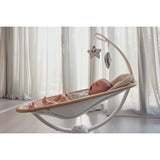 Balansoar si sezlong, Lionelo, Olivia, 2 in 1, Electric, Cu leganare 3D, 5 moduri de balansare in mai multe directii, Cu 13 melodii, Scaun pivotant la 180 grade, Reglabil, Cu arcada jucarii, Bej