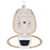 Balansoar si sezlong, Lionelo, Olivia, 2 in 1, Electric, Cu leganare 3D, 5 moduri de balansare in mai multe directii, Cu 13 melodii, Scaun pivotant la 180 grade, Reglabil, Cu arcada jucarii, Bej