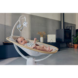 Balansoar si sezlong, Lionelo, Olivia, 2 in 1, Electric, Cu leganare 3D, 5 moduri de balansare in mai multe directii, Cu 13 melodii, Scaun pivotant la 180 grade, Reglabil, Cu arcada jucarii, Bej